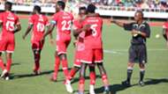 Simba SC players celebrate.