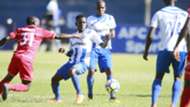 Goefrey Likonoh of Posta Rangers v Vincent Oburu of AFC Leopards.