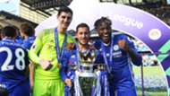 Thibaut Courtois Eden Hazard Michy Batshuayi Chelsea