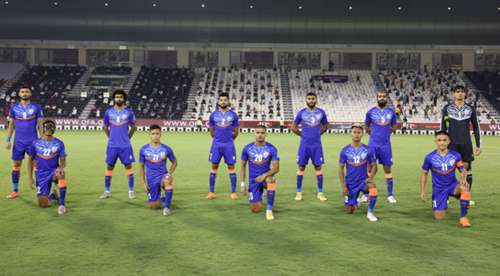 India team before playing Qatar