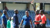Wazito FC coach Fred Ambani is sent off.