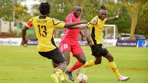 Brian Birgen of Ulinzi Stars vs Hashim Sempala of Tusker.