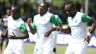 Gor Mahia striker Meddie Kagere and Timothy Otieno.j