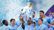 Fernandinho lift Premier League trophy Manhchester City