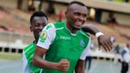 Jacques Tuyisenge of Gor Mahia celebrates v Hussein Dey.