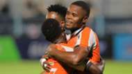 Azam FC players and Chirwa.