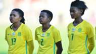 Bambanani Mbane, Lebohang Ramalepe and Regina Mogolola of Banyana Banyana