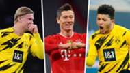 Haaland Lewandowski Sancho 2020-21