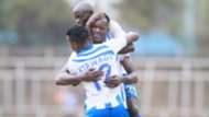 Alex Orotomal Michael Kibwage and Ezekiel Odera of AFC Leopards.