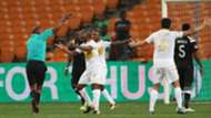 Thabo Nodada and Cape Town City players protest