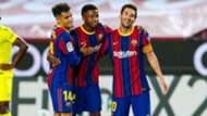 Philippe Coutinho, Ansu Fati, Lionel Messi Barcelona Villarreal LaLiga 2020