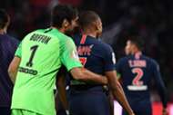 Kylian Mbappe and Gianluigi Buffon