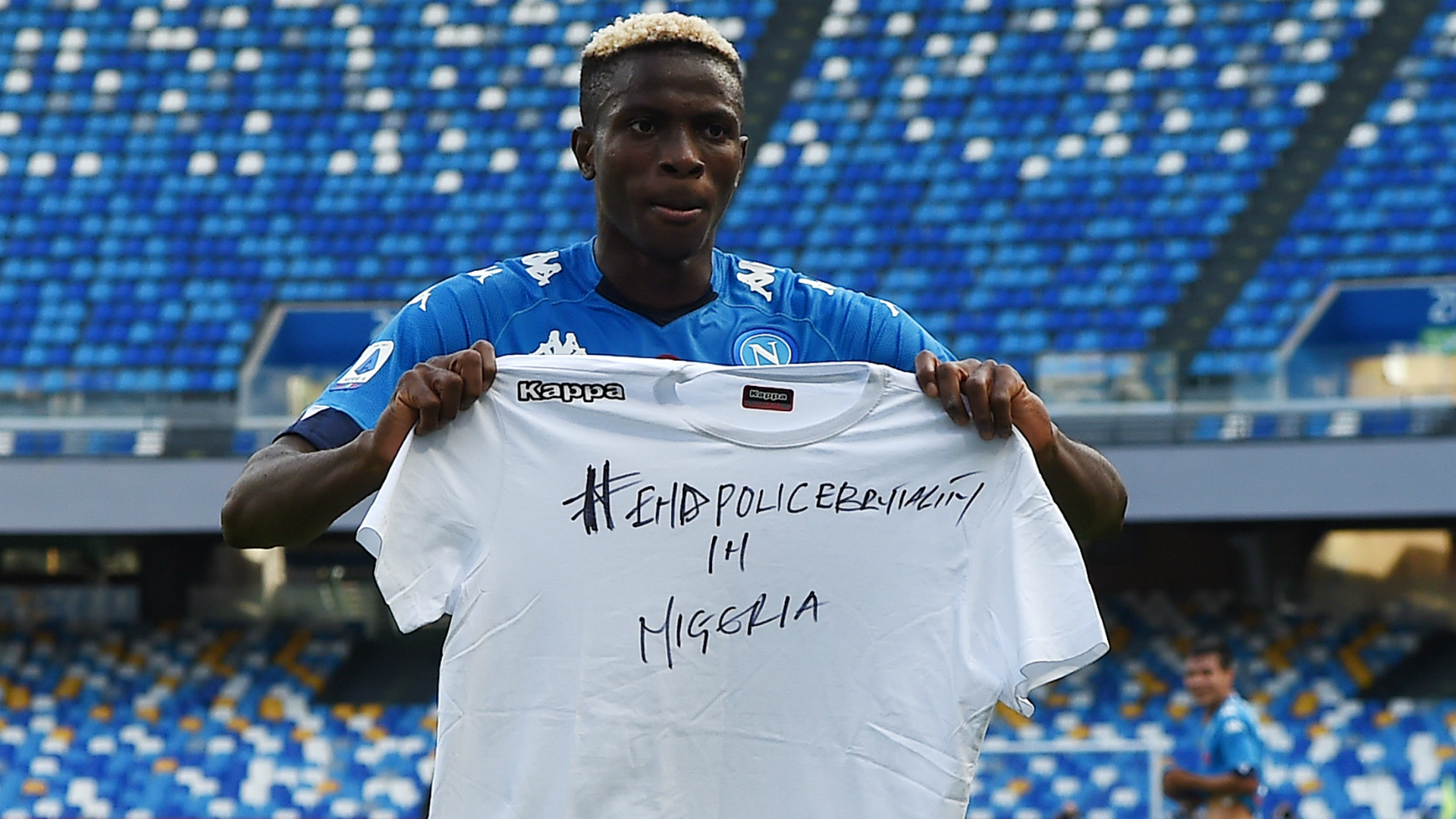 Napoli’s Osimhen celebrates maiden Serie A goal with 'End Police