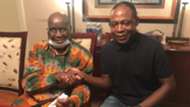 Kalusha Bwalya and Kenneth Kaunda of Zambia.