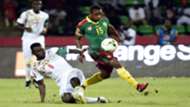 Mame Biram Diouf challenges Cameroon's midfielder Sebastien Siani during the 2017 Africa Cup of Nations