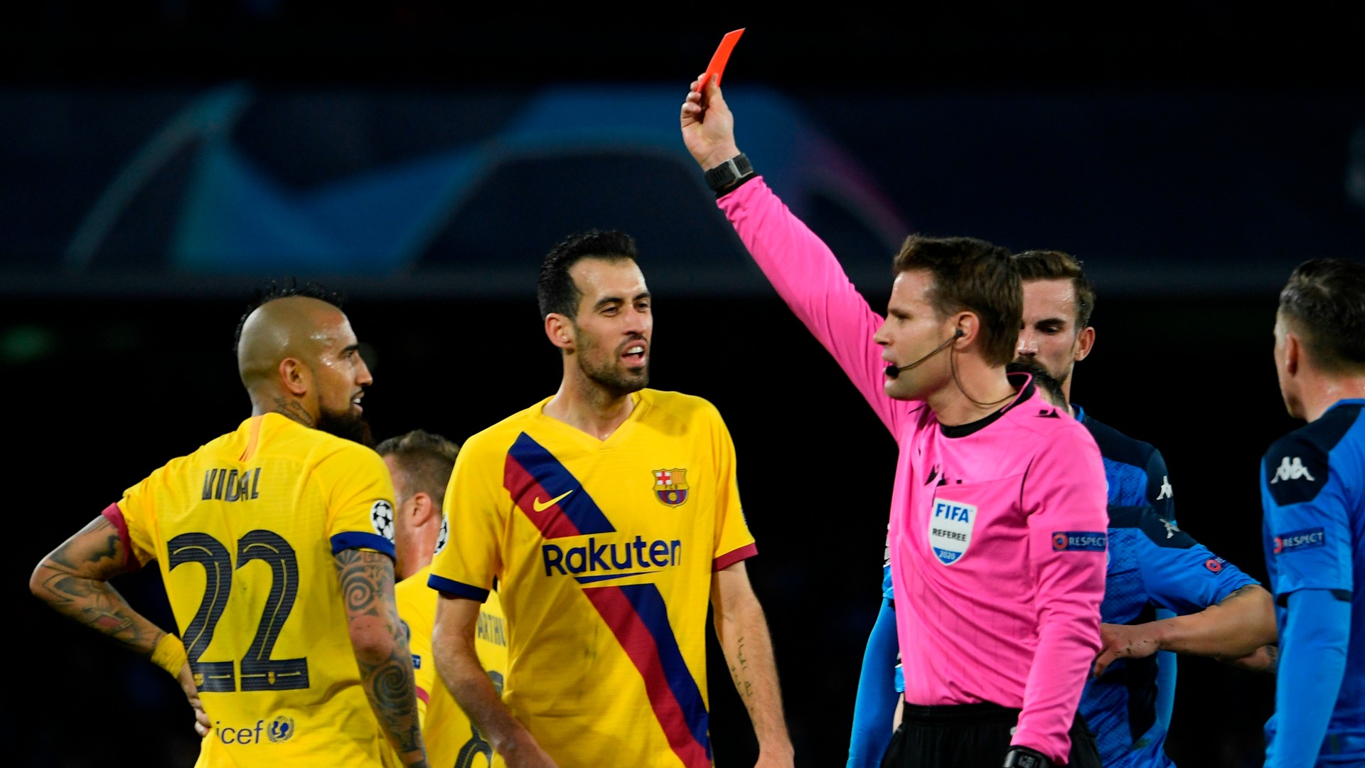 Tarjeta roja barcelona vs napoli Clearance