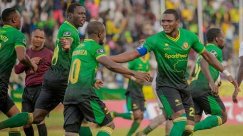 Saidi Ntibazonkiza and Lamine Moro of Yanga SC.