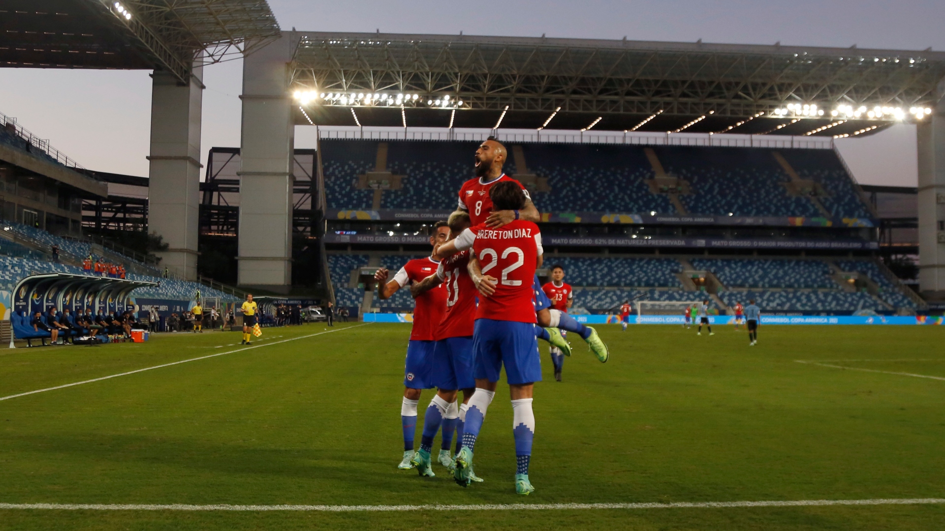 Chile y Uruguay empatan partido de Copa América en Cuiabá