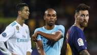 Fernandinho, Messi, Ronaldo SPLIT