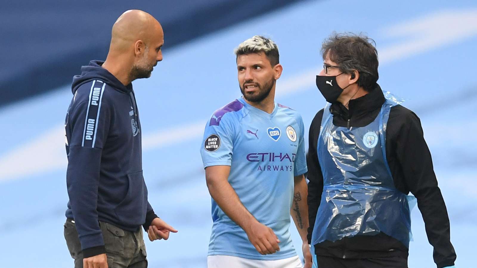 Guardiola Aguero Manchester City