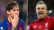 Lionel Messi Xherdan Shaqiri Barcelona Liverpool 2018