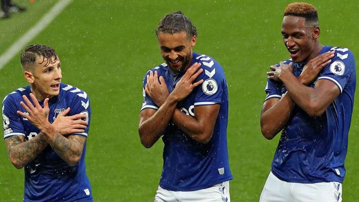 Lucas Digne Dominic Calvert-Lewin Yerry Mina Everton 2020-21