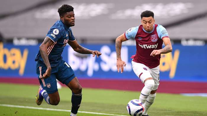 Thomas Partey Jesse Lingard Arsenal West Ham 2020-21