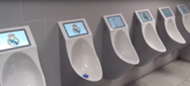 Real Madrid restroom TV