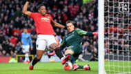 Martial y Ederson, Manchester United y Manchester City