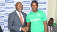 Pascal Ogweno of Gor Mahia and Ambrose Rachier.