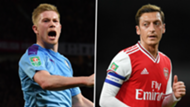 Kevin De Bruyne Manchester City Mesut Ozil Arsenal 2019-20