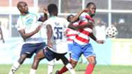 AFC Leopards midfielder Whyvonne Isuza scores.