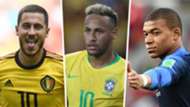 Eden Hazard Neymar Kylian Mbappe
