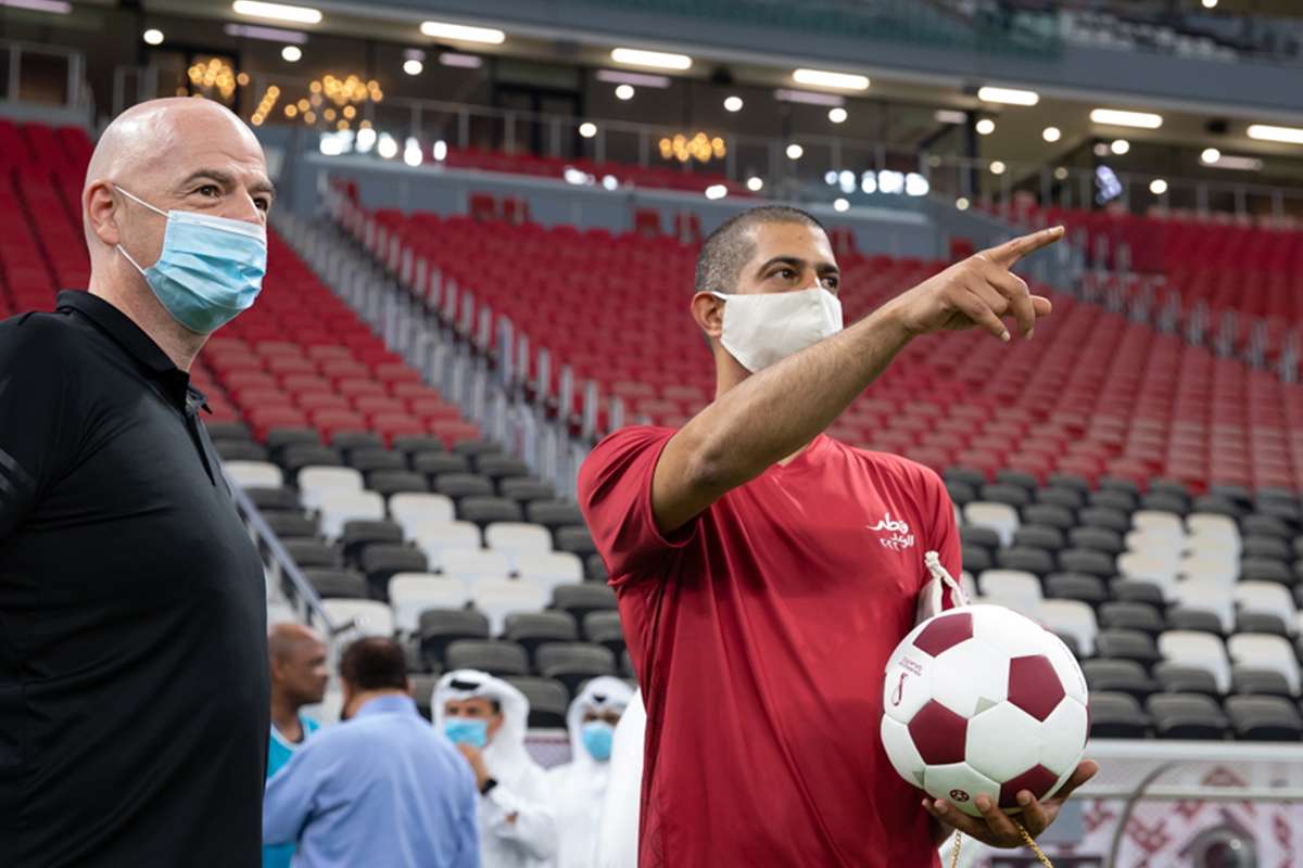 Fifa President Praises Qatar S World Cup Preparations During His First Visit To Al Bayt Stadium Goal Com