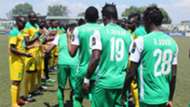 Mathare United provide guard of honour for Gor Mahia.
