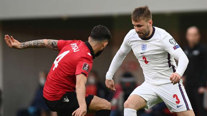 Luke Shaw Albania vs England 2022 World Cup qualifier