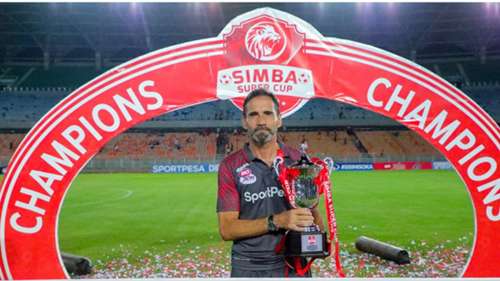 Didier Gomes Da Rosa of Simba SC with first trophy.