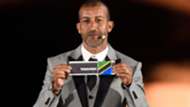 Former Moroccan forward Mustapha Hadji shows Tanzania's ballot the 2019 CAF African Cup of Nations (CAN) draw