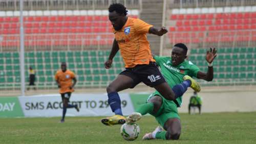 Elvis Rupia of AFC Leopards vs Gor Mahia.