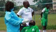 Gor Mahia players do Covid 19 tests.