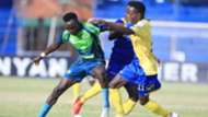 Reagan Otieno of KCB tackled by Kevin Omundi of Western Stima.