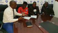AFC Leopards defender Robinson Kamura and Oscar Igaida and Dan Mulee.