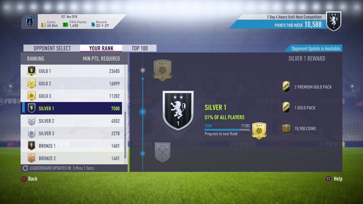 reward weekend league fifa 19