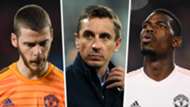 David de Gea Gary Neville Paul Pogba