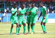 Gor Mahia players celebrate Kevin Omondi goal.