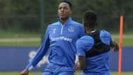 Yerry Mina entrenamiento Everton 2019