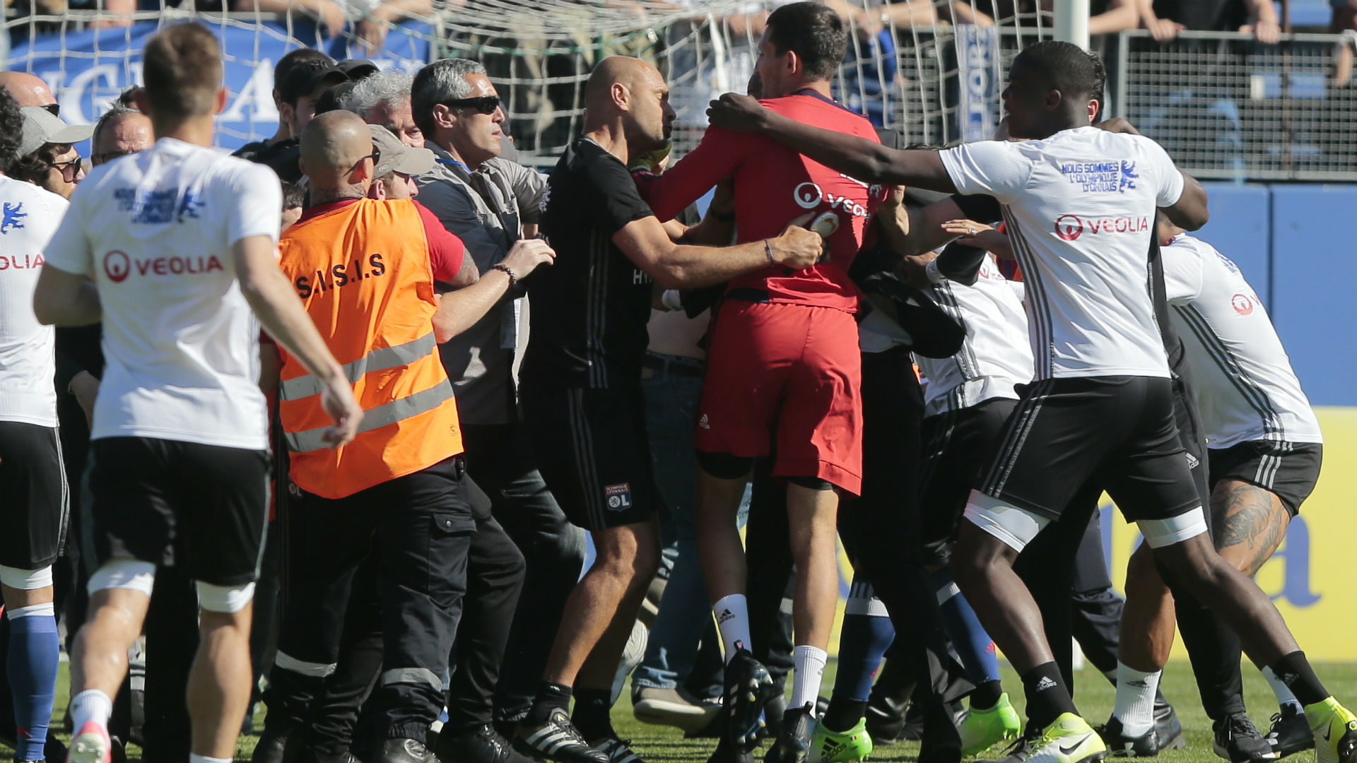 Bastia Fans Attack Lyon Players During Warm Up Goal Com