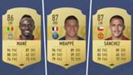 Sadio Mane Kylian Mbappe Alexis Sanchez FIFA 19