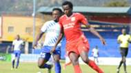Sammy Imbuye (L) of Sofapaka FC tackles Brian Otieno of Bandari FC.