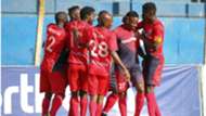 Isaac Kipyegon and AFC Leopards players celebrate.